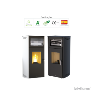 Certificações Flamme Verte e Ecodesign da Salamandra a Pellets Canalizável - Biobronpi Noa Forno.