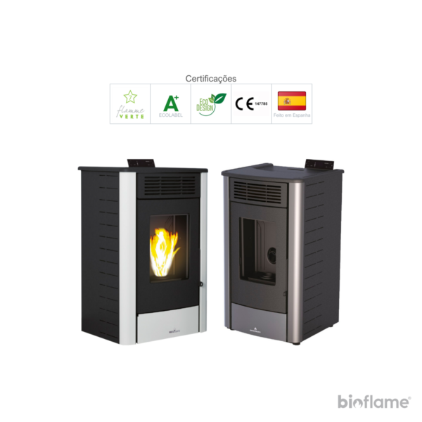 Certificações Ecodesign e Flamme Verte 7 estrelas da Salamandra a Pellets Canalizável - Biobronpi Rita