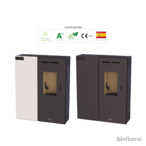 Certificações Ecodesign e Flame Verte 7 estrelas da Salamandra a Pellets - Biobronpi Minerva Slim.