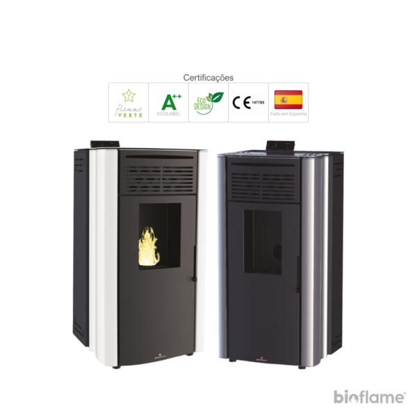 Certificações Flamme Verte 7 Estrelas e Ecodesign da Salamandra a Pellets Canalizável - Biobronpi Coral