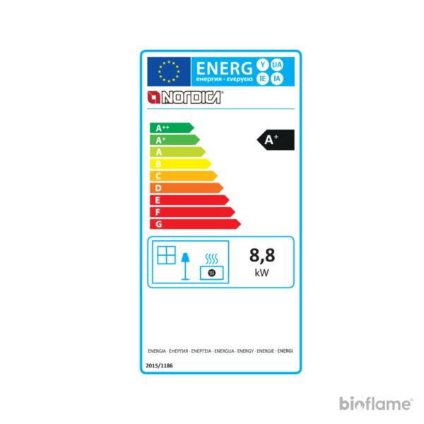 Classificação energética do Fogão a Lenha Nordica Extraflame Rosa 5.0 - Maiolica