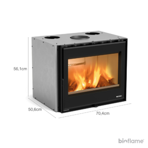 Recuperador de calor a lenha Nordica Extraflame Inserto 70 wide com dimensões.