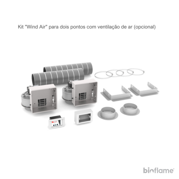 Foto do Kit "Wind Air" para ventilação de ar do Recuperador de Calor a Lenha Nordica Extraflame Inserto 70 wide.