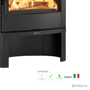 Salamandra a Lenha em Ferro Fundido - Nordica Extraflame Jennifer 2.0 certificações Flame Verte, Ecodesign, fabricada em Itália