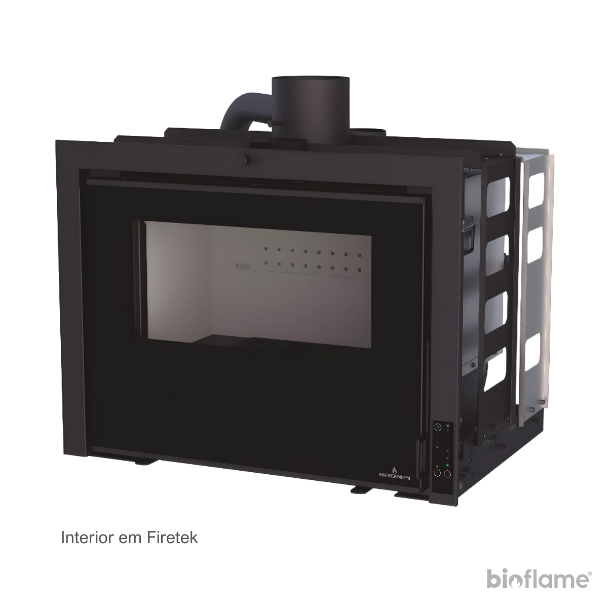 Recuperador de Calor a Lenha ou Pellets - Bronpi Insert Hybrid com Interior em Firetek