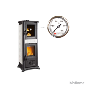 Termómetro de até 500º da Salamandra a Lenha com Forno - Nordica Extraflame Gemma Forno 5.0 Ceramica. Título: Termómetro da Salamandra a Lenha com Forno