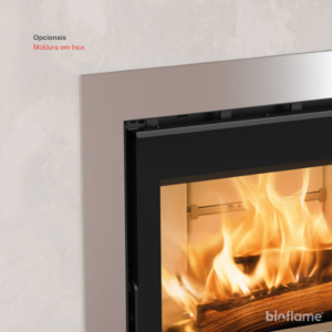 Moldura opcional em inox para Recuperador de Calor a Lenha Nordica Extraflame Inserto 70 PRS Wide