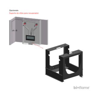 Suporte de chão para Recuperador de Calor a Lenha Nordica Extraflame Inserto 70 PRS Wide