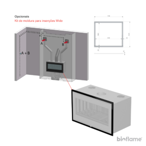 Kit de moldura para inserções wide do Recuperador de Calor a Lenha Nordica Extraflame Inserto 70 PRS Wide