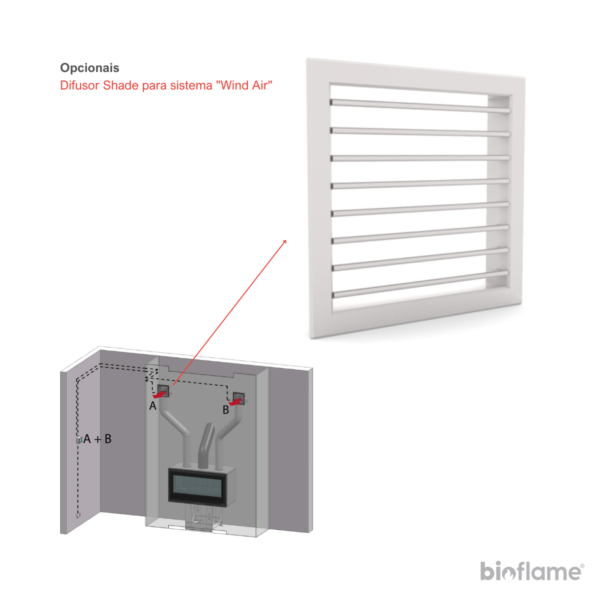 Difusor Shade opcional para o Recuperador de calor a lenha - Nordica Extraflame Inserto 80 EPS Wide.