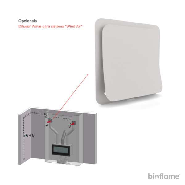 Difusor Wave opcional para o Recuperador de calor a lenha - Nordica Extraflame Inserto 80 EPS Wide.