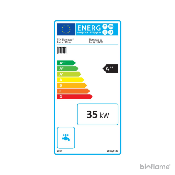 Caldeira para Aquecimento Central a Lenha de Chama Invertida – Tek Biomasse W com classificação energética A++.