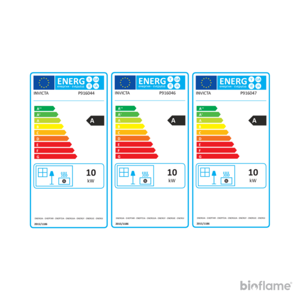 Etiqueta energética A da Salamandra a Lenha Invicta Sedan M.