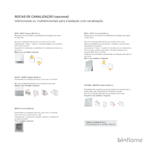 Bocas de canalização opcionais para o Recuperador de Calor a Lenha Canalizável – Edilkamin Firebox Luce Plus 62.